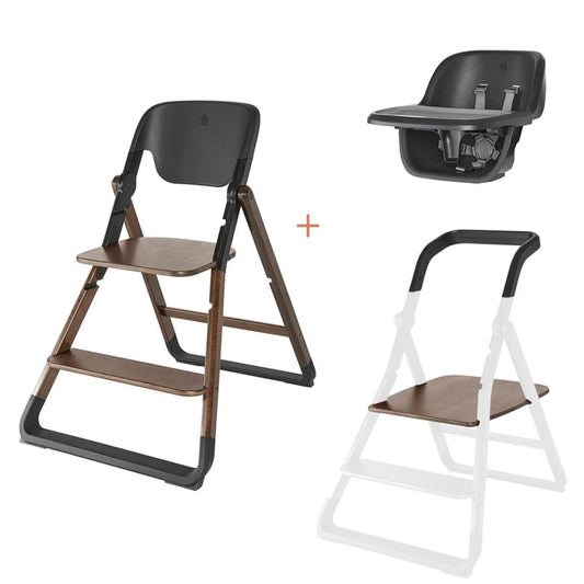 Ergobaby Evolve High Chair + Kitchen Tower Bundle - Dark Wood