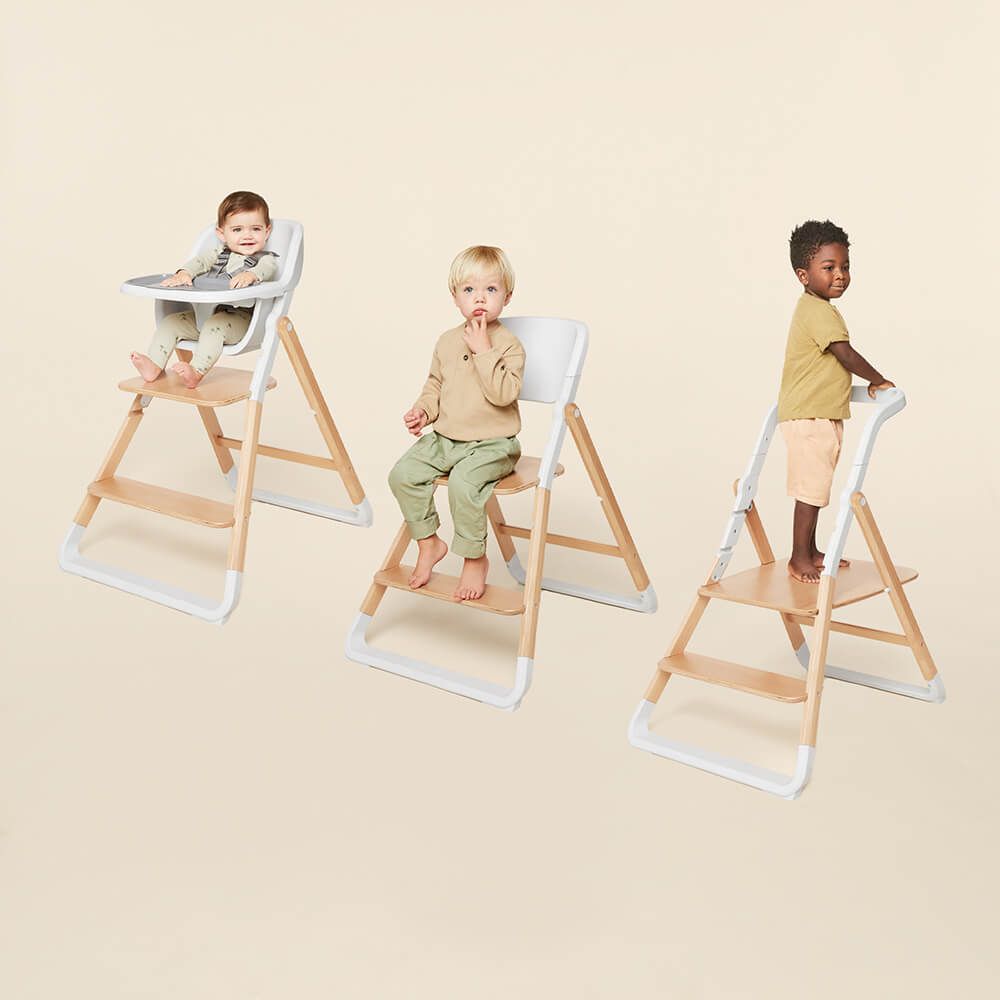 Ergobaby Evolve High Chair + Kitchen Tower Bundle - Natural Wood