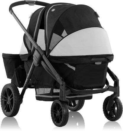 Evenflo Pivot Xplore Dreamz All-Terrain Stroller Wagon with Bassinet Insert - Jetsetter Black