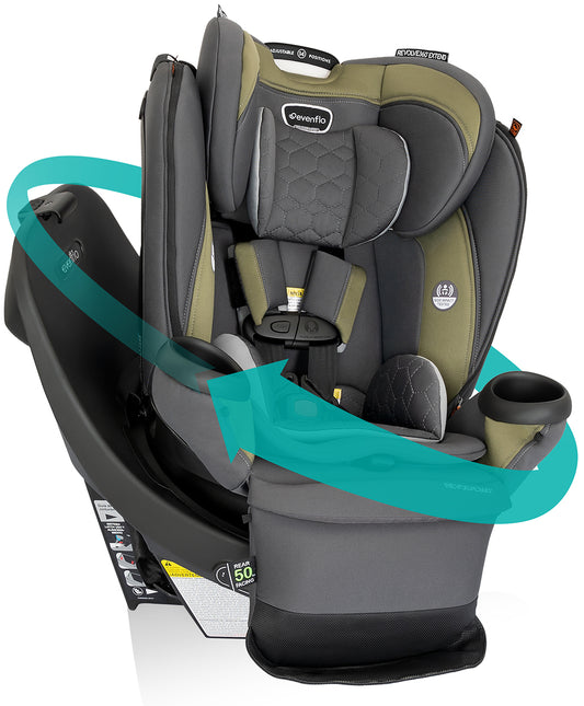 Evenflo Revolve360 Extend Rotational All-in-one Convertible Car Seat With Quick Clean Cover - Rockland Green