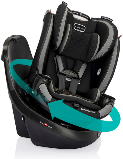 Evenflo Revolve360 Slim 2-in-1 Rotational Convertible Car Seat with Quick Clean Cover - Salem Black