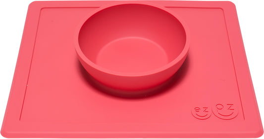 EZPZ Happy Mat Placemat & Bowl - Coral