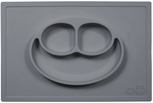 EZPZ Happy Mat Placemat & Plate - Gray