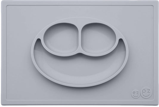 EZPZ Happy Mat Placemat & Plate - Pewter