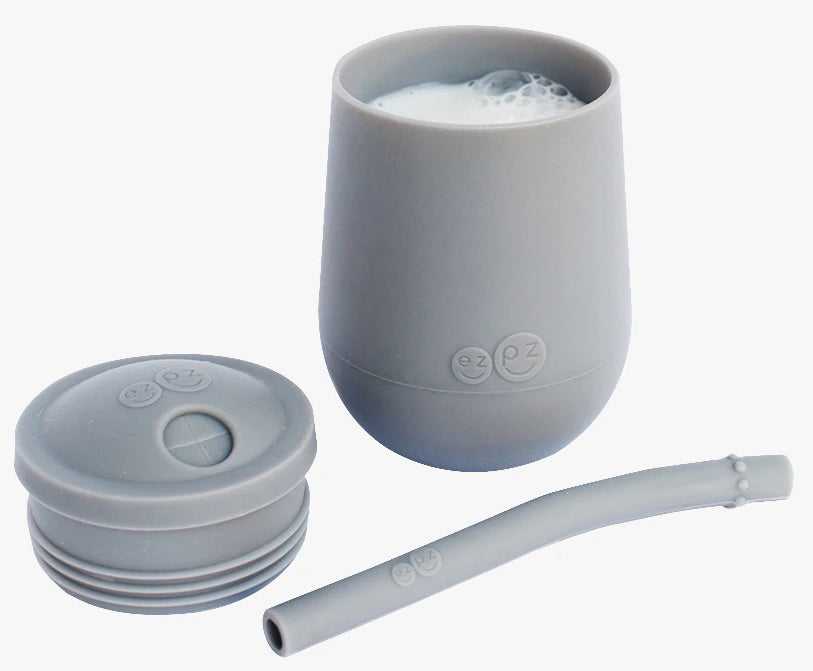 EZPZ Mini Cup Training Cup + Straw Training System - Gray