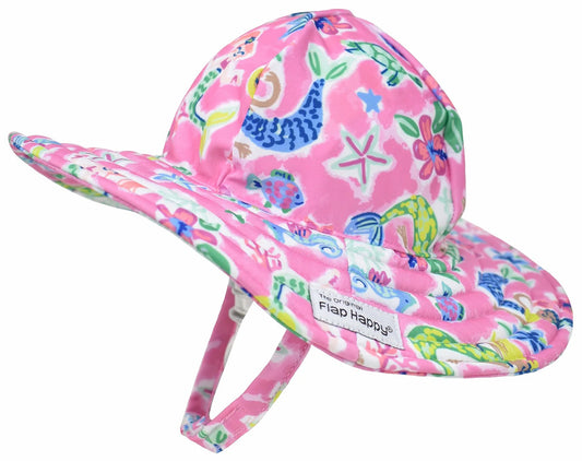 Flap Happy UPF50+ Summer Splash Swim Hat, Large (12-24m) - Mystic Mermaids