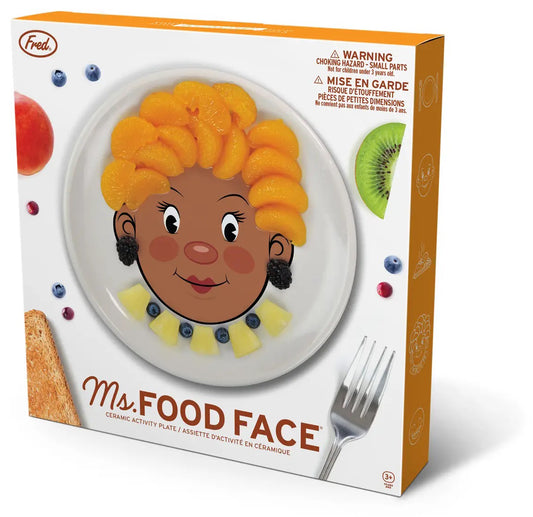 Fred & Friends Food Face Plate - Ms. Food Face - Brown