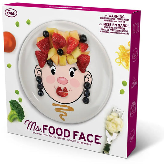 Fred & Friends Food Face Plate - Ms. Food Face - Peach