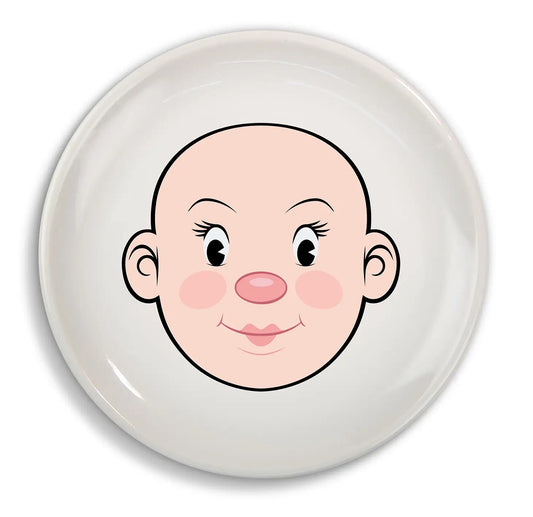 Fred & Friends Food Face Plate - Ms. Food Face - Peach