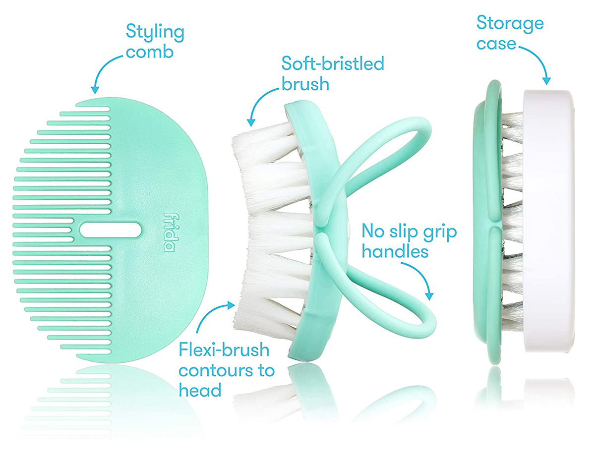 Fridababy Baby Head-Hugging Hairbrush + Styling Comb Set