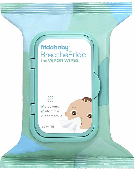 FridaBaby BreatheFrida Nose & Chest Vapor Wipes, 30 Count