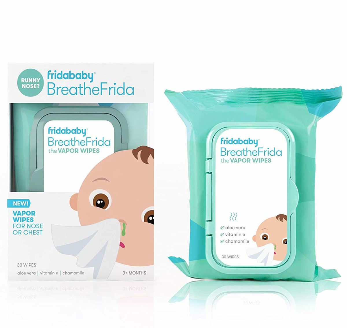 FridaBaby BreatheFrida Nose & Chest Vapor Wipes, 30 Count