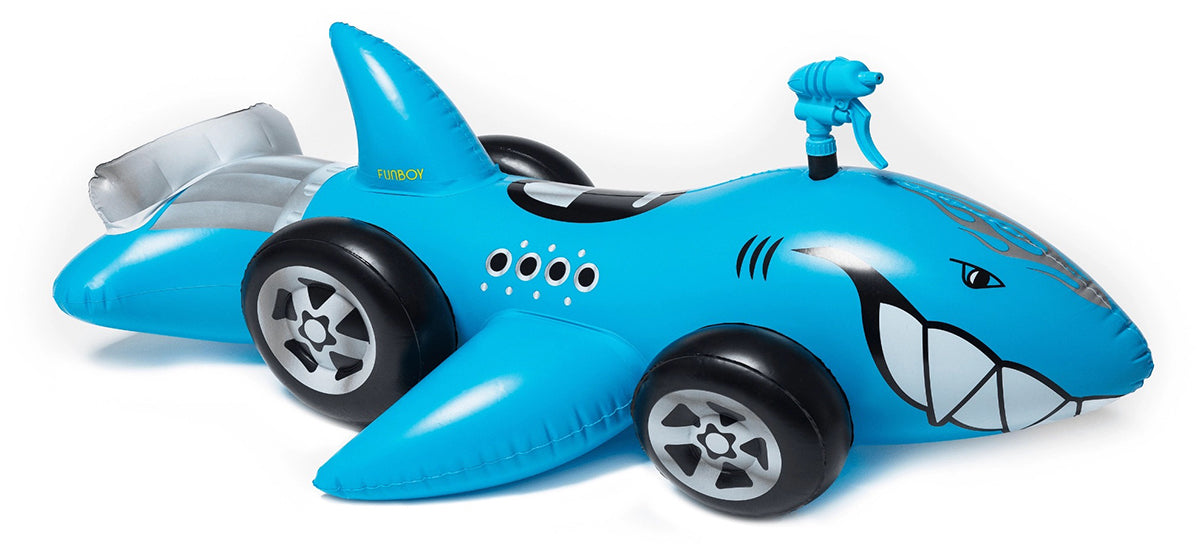 FUNBOY X Hot Wheels Kids Sharkruiser Pool Float w/ Water Squirter