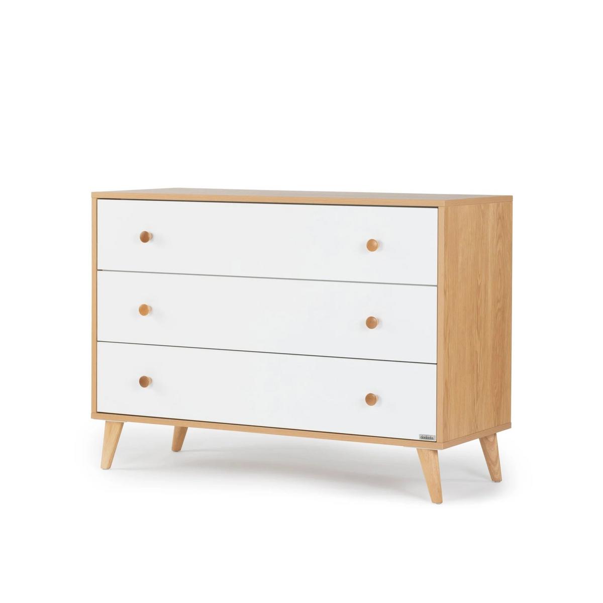 dadada Austin 3-Drawer Dresser - White / Red Oak