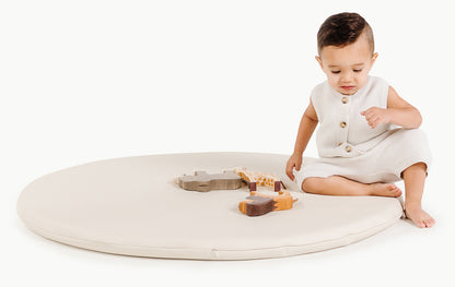 Gathre Padded Play Mat, Mini - Ivory Circle