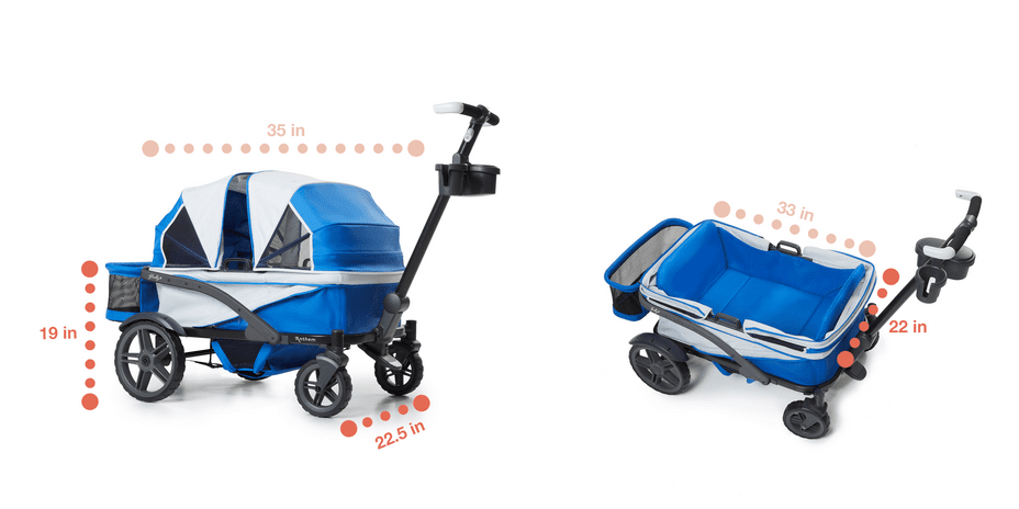 Gladly Family Anthem4 ICS All-Terrain (4 Seater) Stroller Wagon - Neon Indigo