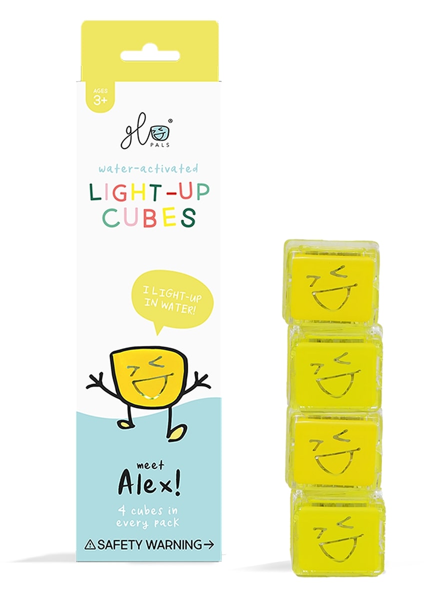 Glo Pals Light Up Cube Bath Toys - Alex (Yellow)