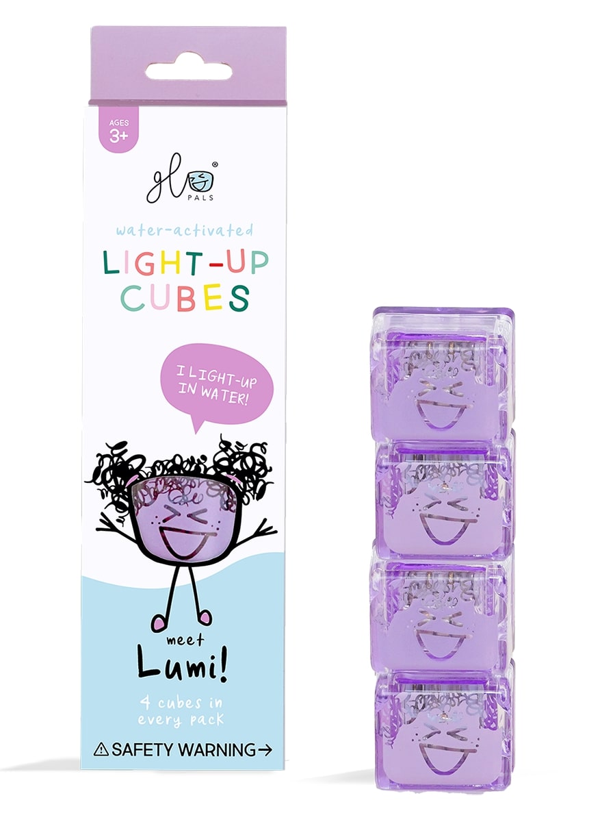 Glo Pals Light Up Cube Bath Toys - Lumi (Purple)