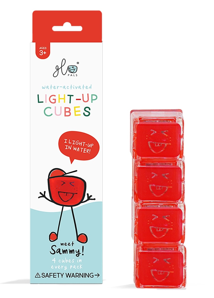 Glo Pals Light Up Cube Bath Toys - Sammy (Red)