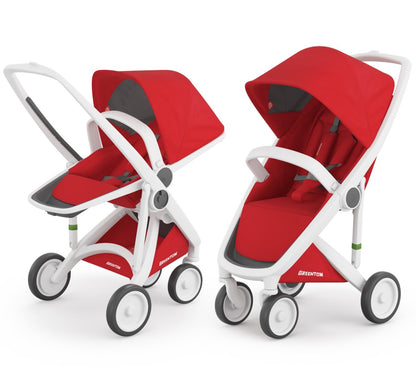 Greentom 2 in 1 Stroller - White/Red