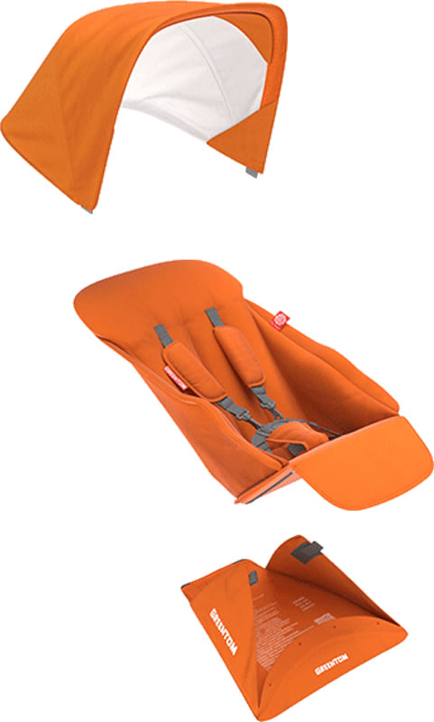 Greentom Reversible Seat Fabric Set - Orange