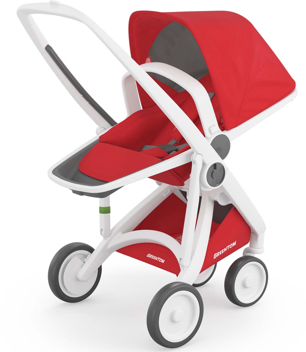 Greentom 2 in 1 Stroller - White/Red