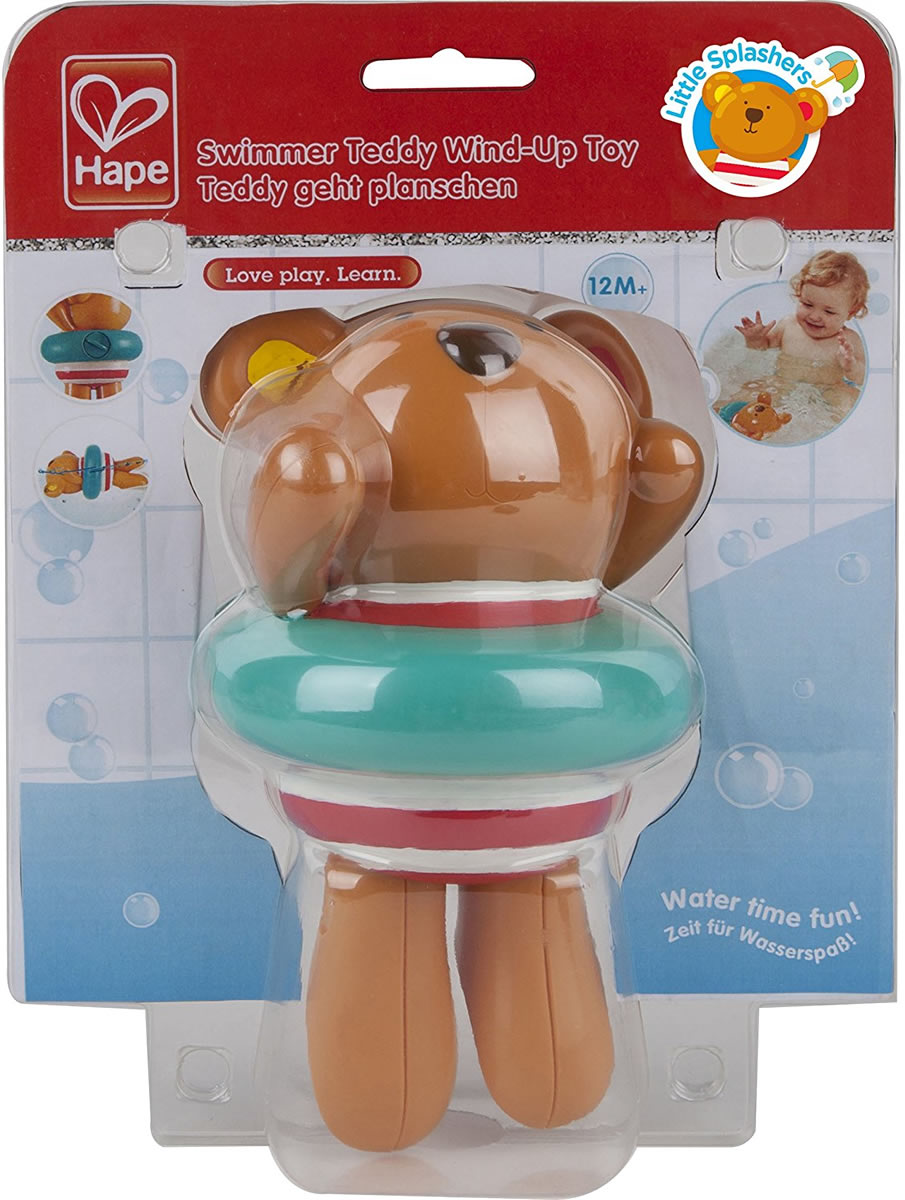 Hape Swimmer Teddy Wind-Up Bath Toy