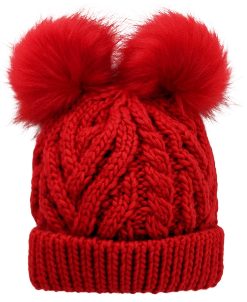 Huggalugs Fluffer Beanie Hat - Red, Large (2-6 years)