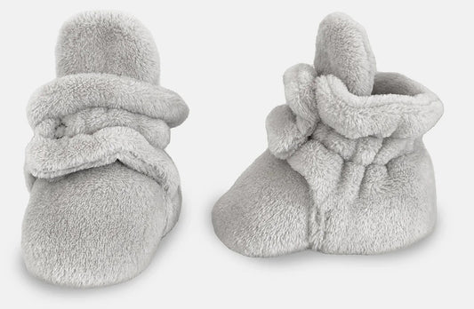 7 A.M. Enfant Baby Bootie Slippers - Plush - Pearl, 3-6M