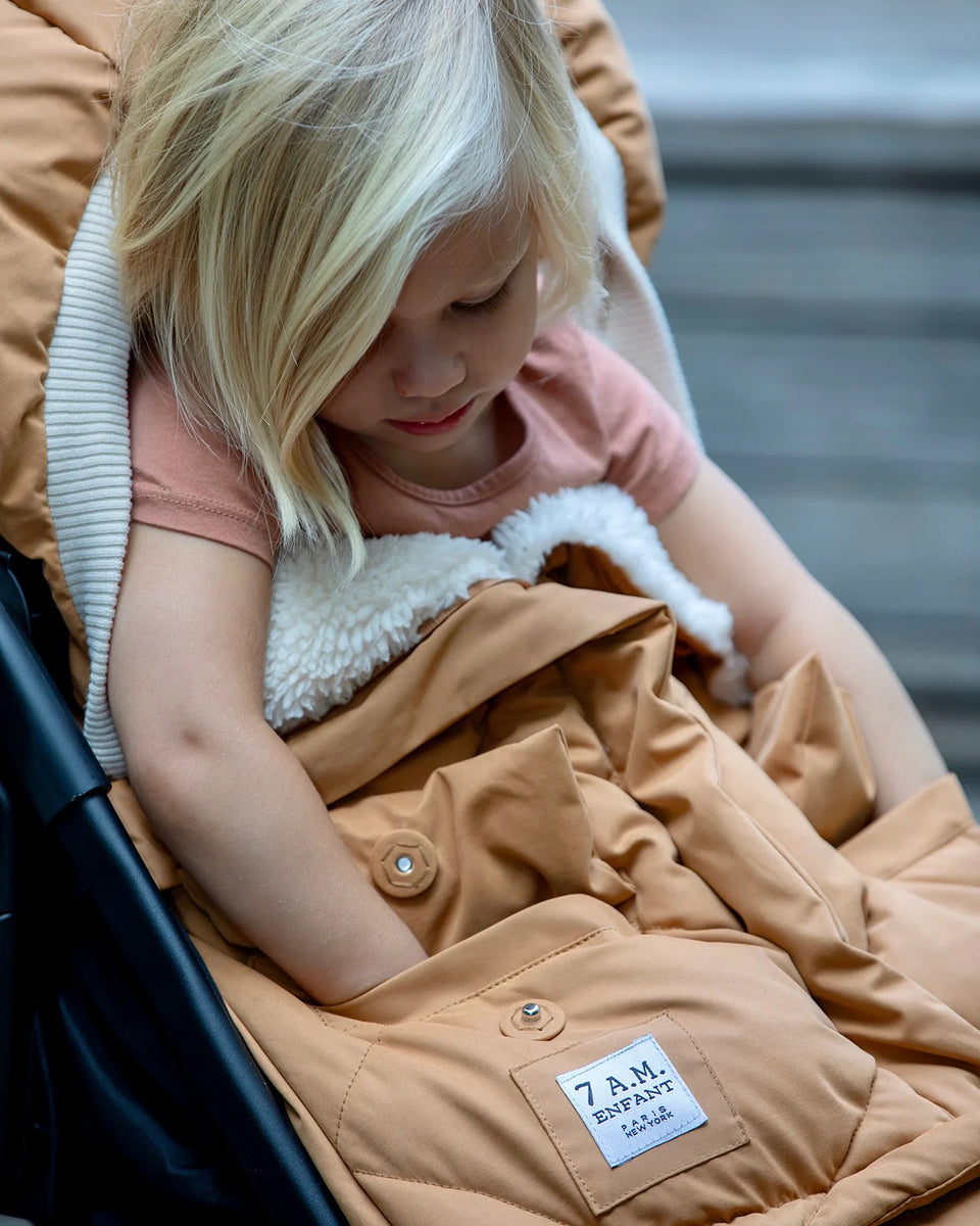 7 A.M. Enfant Blanket 212 Evolution Footmuff - Cognac Quilted