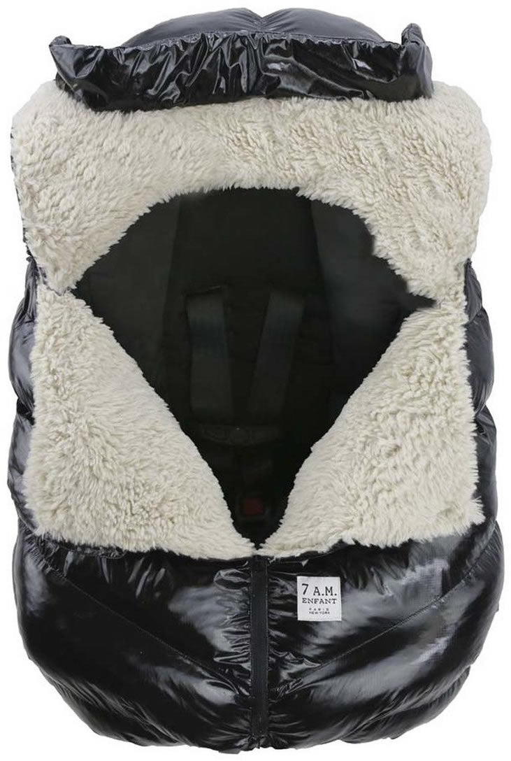 7 A.M. Enfant Cocoon Car Seat Cover - Black Polar