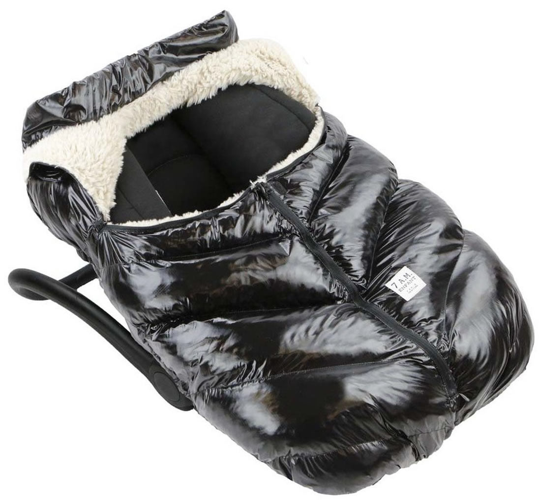 7 A.M. Enfant Cocoon Car Seat Cover - Black Polar