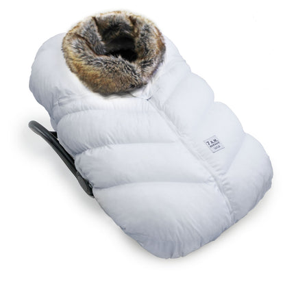 7 A.M. Enfant Cocoon Car Seat Cover - White Faux Fur