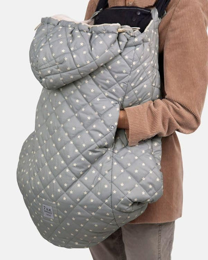 7 A.M. Enfant K-Poncho Baby Carrier Cover - Grey Stars