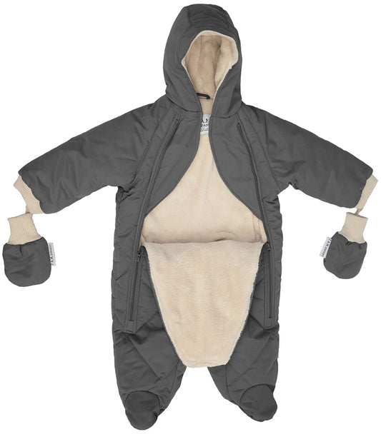 7 A.M. Enfant Snowsuit Bebe - Benji - Smokey Grey Quilted (12-24m)