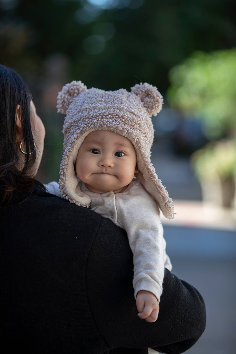 7 A.M. Enfant The Cub Hat - Teddy - Oatmeal Teddy (0-6m)