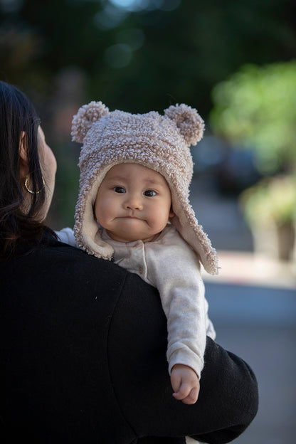 7 A.M. Enfant The Cub Hat - Teddy - Oatmeal Teddy (0-6m)