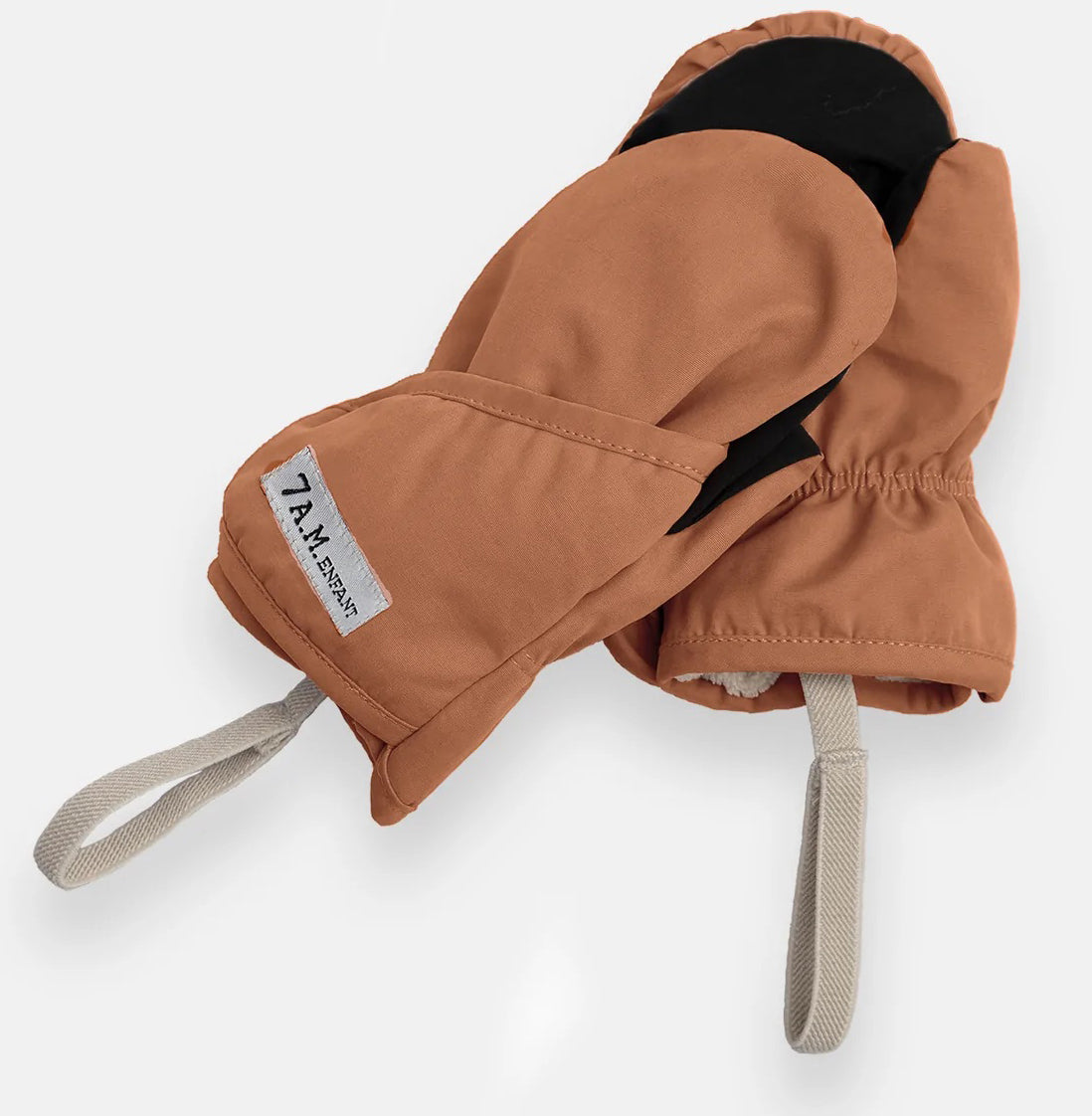 7 A.M. Enfant The Cub Mitten & Hat Set - Benji - Spice (12-18M)