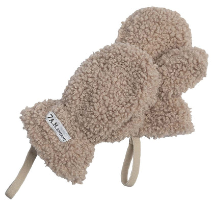 7 A.M. Enfant The Cub Mitten & Hat Set - Teddy - Oatmeal Teddy (12-24m)