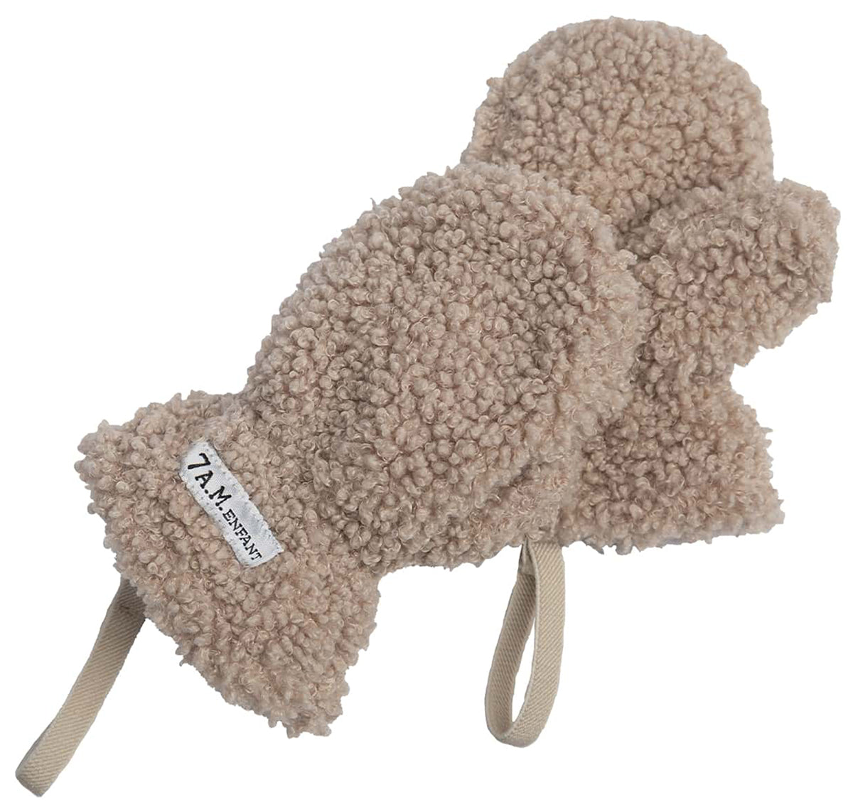 7 A.M. Enfant The Cub Mitten & Hat Set - Teddy - Oatmeal Teddy (6-12m)