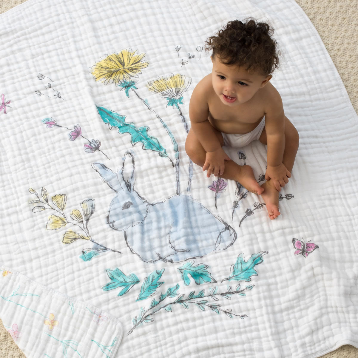 Aden + Anais Classic Dream Blanket - Forest Fantasy Rabbits