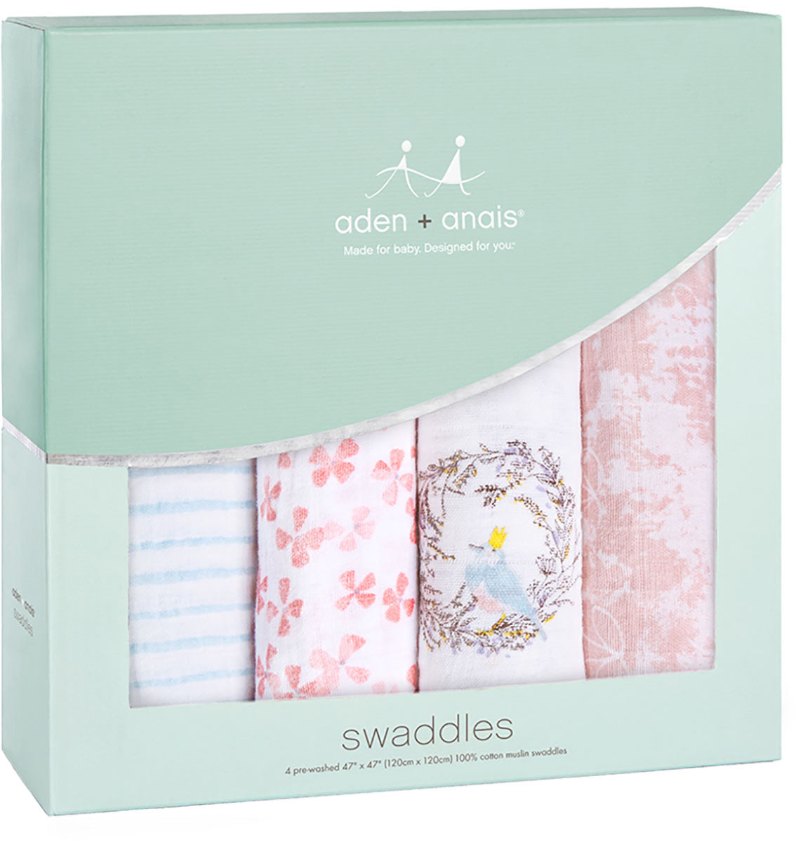 Aden + Anais Classic Swaddle Wraps, 4 Pack - Birdsong