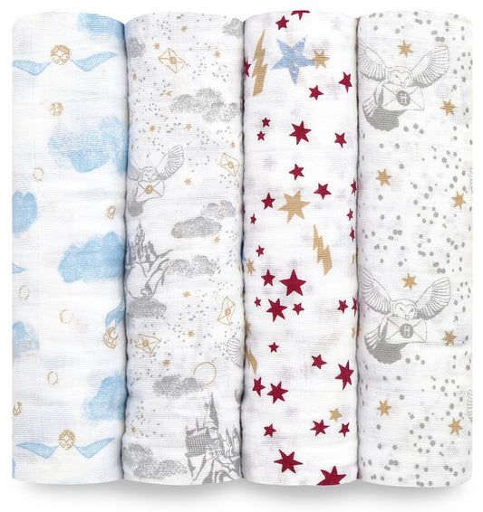 Aden + Anais Classic Swaddle Wraps, 4 Pack - Harry Potter Iconic