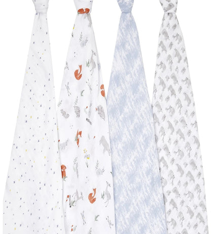 Aden + Anais Classic Swaddle Wraps, 4 Pack - Naturally