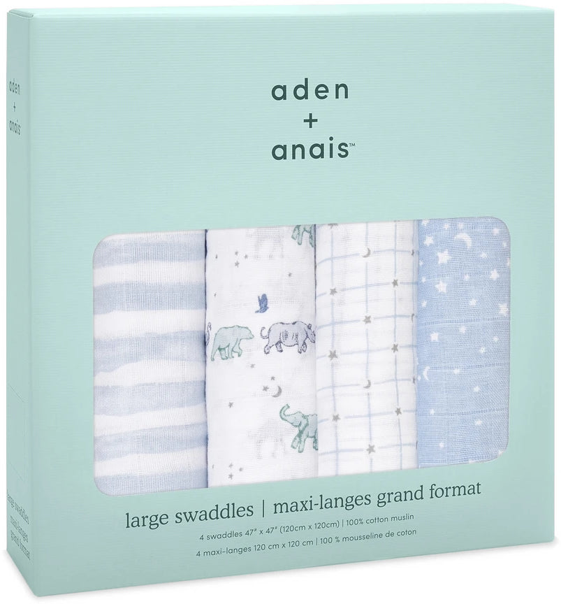 Aden + Anais Classic Swaddle Wraps, 4 Pack - Rising Star