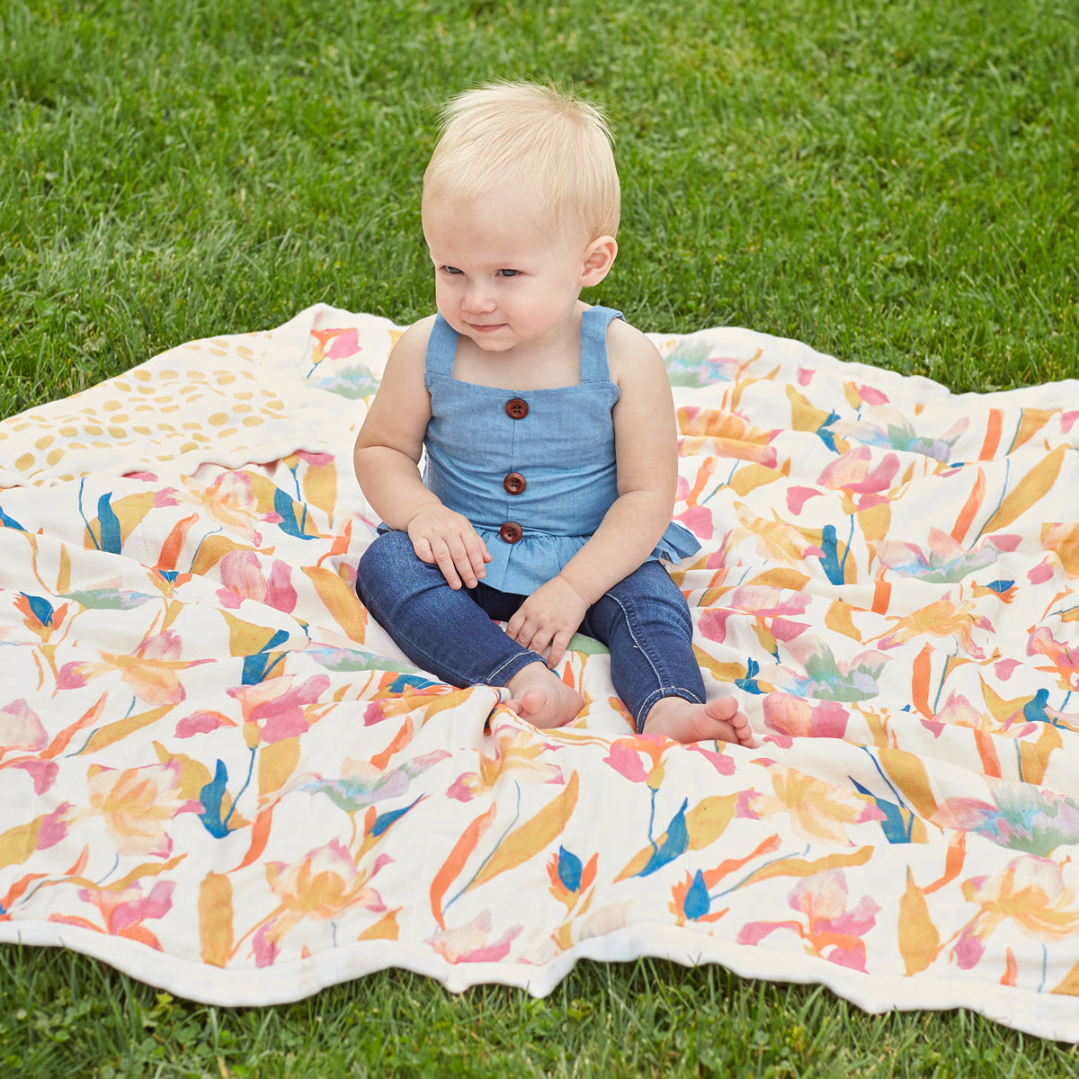 Aden + Anais Silky Soft Dream Blanket - Marine Gardens