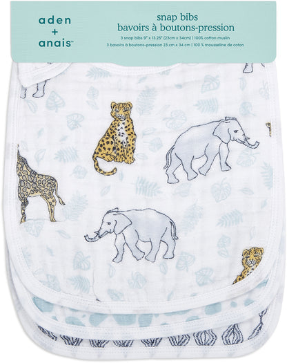 Aden + Anais Snap Bibs, 3 Pack - Jungle