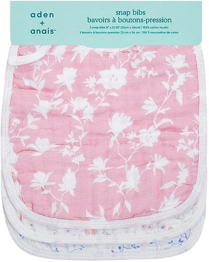 Aden + Anais Snap Bibs, 3 Pack - Ma Fleur