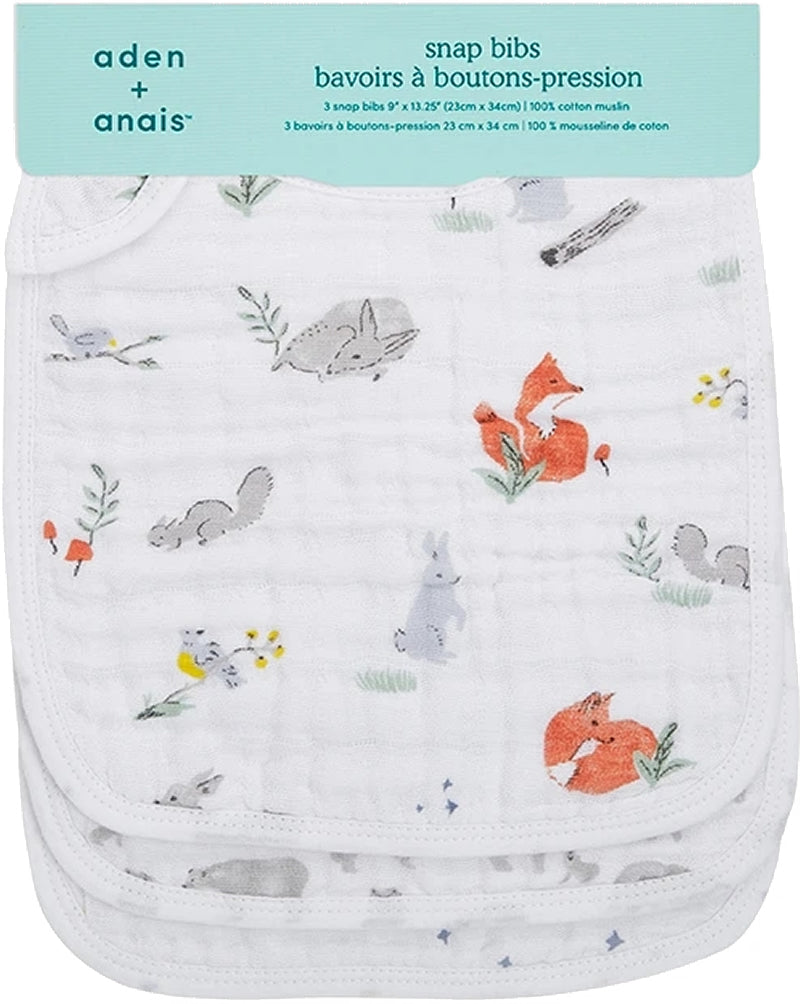 Aden + Anais Snap Bibs, 3 Pack - Naturally