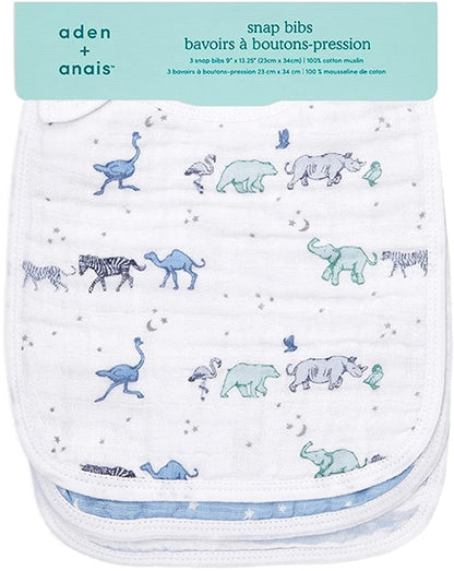 Aden + Anais Snap Bibs, 3 Pack - Rising Star